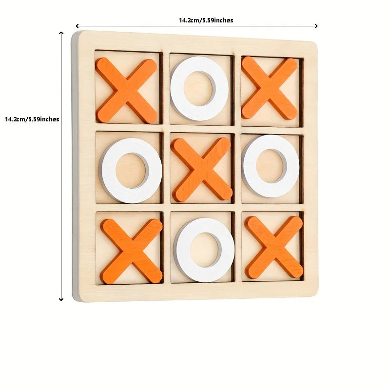 BABYS Toys ,Solid Wooden Tic Tac Toe Board Game - Perfect for Family Fun and Backyard Entertainment!