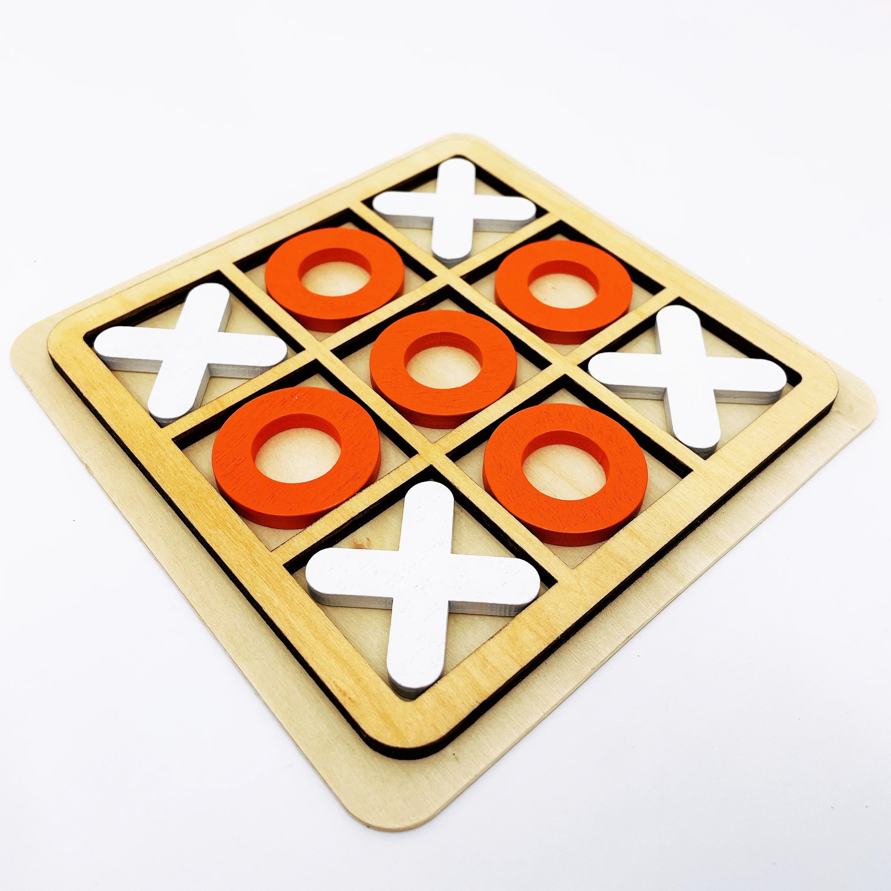 BABYS Toys ,Solid Wooden Tic Tac Toe Board Game - Perfect for Family Fun and Backyard Entertainment!