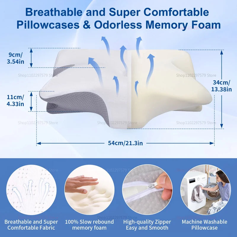 Neck and Shoulder CNeckomfort Ergonomic Cervical Cushion for Sleep