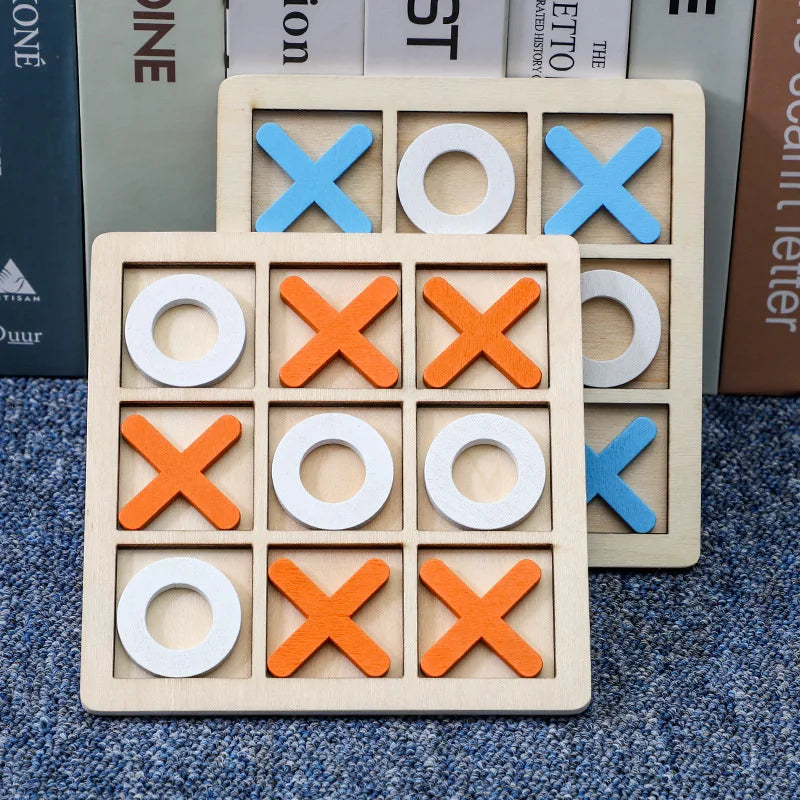 BABYS Toys ,Solid Wooden Tic Tac Toe Board Game - Perfect for Family Fun and Backyard Entertainment!