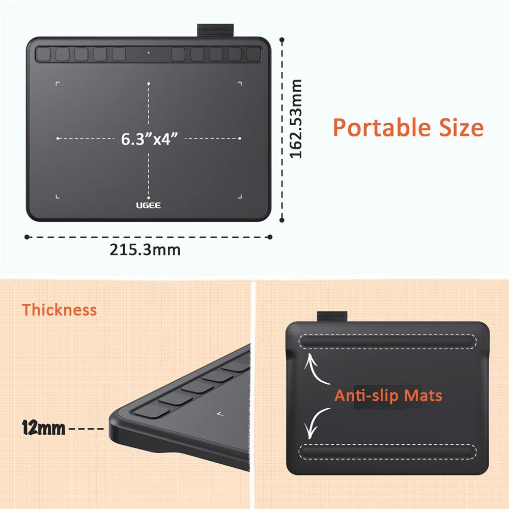60° Pen Tablet Digital Art Pad 8192 Level