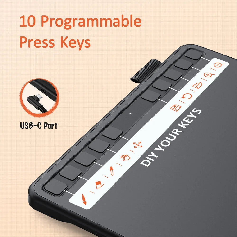 60° Pen Tablet Digital Art Pad 8192 Level